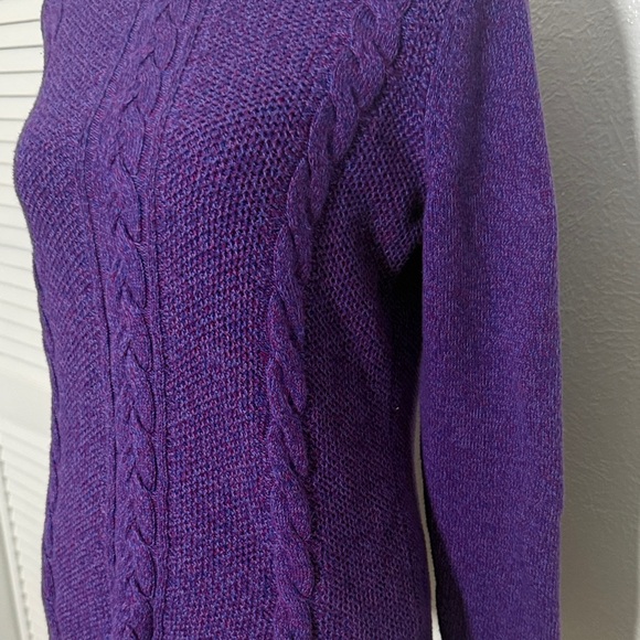 TALBOTS Purple Cable Knit Women's Sweater Sz Sp - Picture 4 of 11
